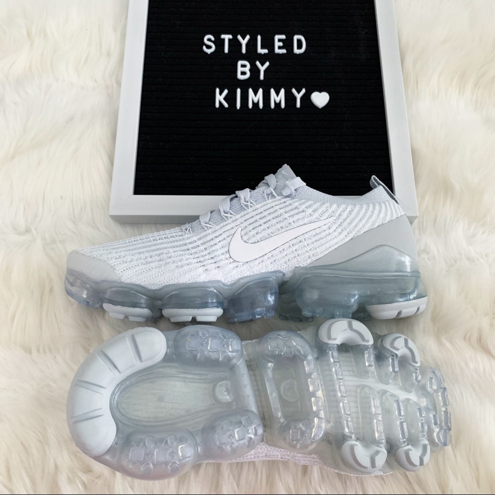 🌸 Nike AIR Vapormax Flyknit Sneakers Shoes White - Picture 5 of 8